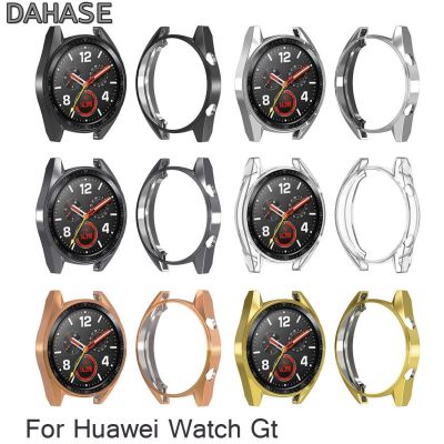 ▦﹉ ใหม่เคสชุบ TPU สำหรับ Huawei Watch GT กรอบกันชนป้องกันซิลิโคนอ่อนนุ่มฝาครอบนาฬิกาสำหรับ Huawei Smart Watch GT Band