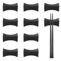 50PCS Chopsticks Rest Little Chopsticks Stands Spoon Fork Holder Set Chopsticks Utensil Cutlery Stand Black