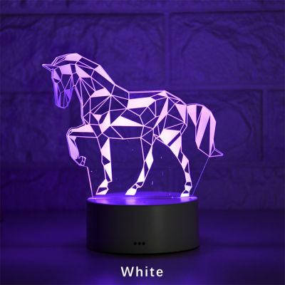 Newest 3D LED Kid night light creative dining table bedside lamp romantic horse light lamp children home decoration gift for kid