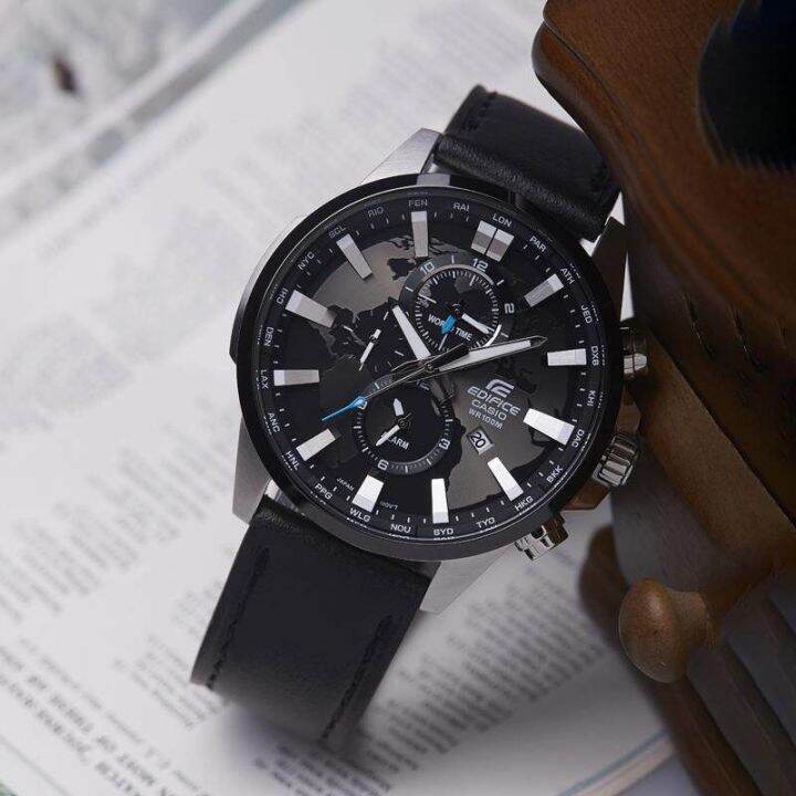 casio-edifice-dual-dial-world-time-alarm-หนังสายนาฬิกาผู้ชาย-efr-303