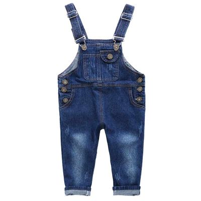 Fashion Spring Autumn Childrens Overalls Girls Boys Denim Jeans Pocket Jumpsuit Bib Pants Kids Baby Overall
