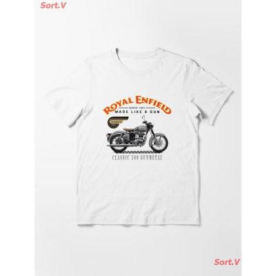 รถจักรยานยนต์ The Royal Enfield Clic 500 Gunmetal Essential T-Shirt เสื้อยืดพิมพ์ลาย ผู้ช ายและผู้หญิงS-5XL