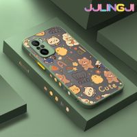 Jlingji เคสสำหรับ Xiaomi MI POCO F3 Redmi K40 K40 Pro ตุ๊กตาการ์ตูนน่ารักบางมีน้ำค้างแข็งโปร่งใสแข็งขอบสี่เหลี่ยมกันกระแทกปลอกซิลิโคนคลุมทั้งหมดเคสนิ่มสำหรับป้องกัน