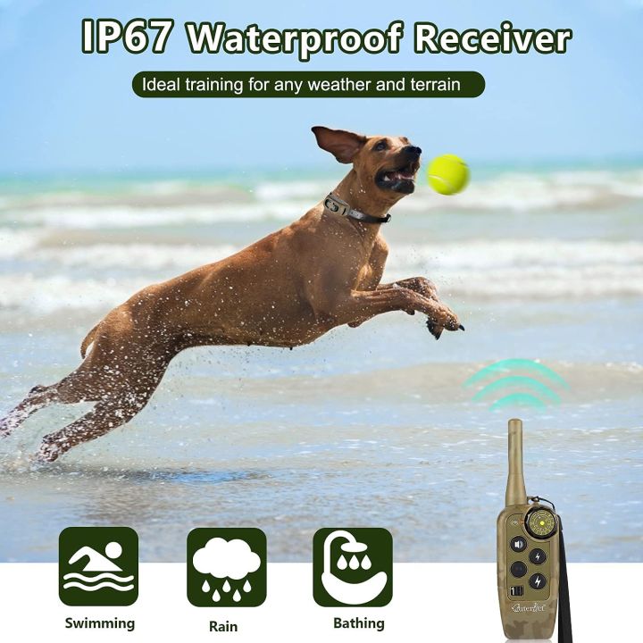 การควบคุมระยะไกล2000ft-ไฟฟ้าปลอกคอฝึกสุนัขกันน้ำแบบชาร์จสัตว์เลี้ยงป้องกันเปลือกควบคุมปกสำหรับสุนัขไฟฟ้า-shocke