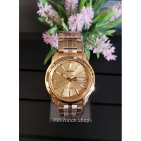 SEIKO 5 Automatic รุ่น SNKL86K1 นาฬิกาข้อมือผู้ชาย สายสแตนเลส สีทอง  - มั่นใจของแท้ 100% รับประกัน 1 ปีเต็ม