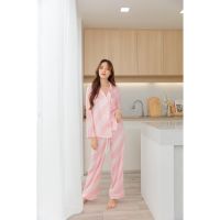 ชุดนอน Muslin pajamas  ซาติน Silk Satin  เนื้อผ้านุ่มละมุนผิว ใส่สบายไม่ร้อน (รุ่น P505)