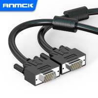 Anmck Kabel VGA 1080P 15 Pin Kabel VGA3 6 Kabel Tembaga Murni Pria untuk Proyektor Monitor Kabel Audio TV HD 5M 15M