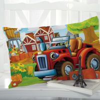 【CW】♈  1pc Cartoon Childrens case Pillowcase Pillowcovers decorative 50x70 Print for kids baby car red