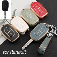 เคสหุ้มกุญแจรถ TPU Fob สำหรับ Renault Kwid สัญลักษณ์การจราจรสำหรับเครื่องเล่นสื่อติดรถยนต์ Logan Duster 2016 2017 2018อุปกรณ์เสริมกรอบ