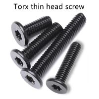 5/10/50 buah CM sekrup tipis M2 M2.5 M3 M4 M5 M6 M8 304 A2 baja tahan karat dengan Torx hitam enam-lobe Ultra tipis sekrup kepala Wafer datar