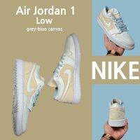 2023 Original (Real shot) J1 Low gray and blue canvas 100 original basketball shoes