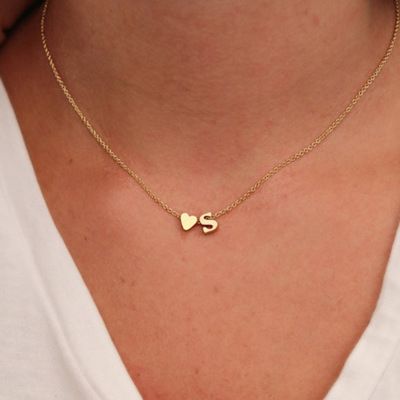 【CC】 Dainty Initial Necklace Gold Color Name Choker for Pendant Jewelry