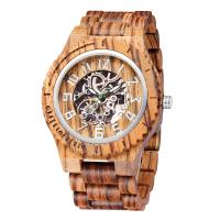 【YF】 TJWT9002-2 Mens Wooden  Skeleton Automatic Movement Self-Winding Watches for Men…