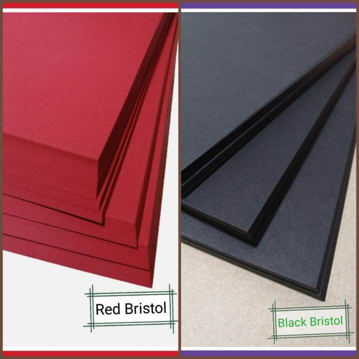 25pcs Black / Red Bristol Matt 120gsm Short/A4/ Long bond paper size