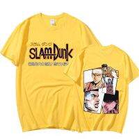 tshirt เสื้อเบลาส์ 2022 ใหม่ญี่ปุ่นแฟชั่นอะนิเมะ Slam Dunk เสื้อยืดผู้ชายผู้หญิงฤดูร้อนด้านบนฮิปฮอปแขนสั้นชายท็อปส์ซูสตร