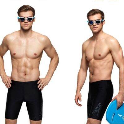 Original Speedo swimming trunks mens boxer professional training anti-chlorine quick-drying close-fitting swimming trunks large size hot spring swimming suit