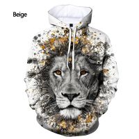 Loose The New Fashion Animal Lion-Sudadera con capucha y estampado 3D para hombre y mujer, ropa deportiva de manga larga informal Unisex