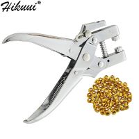 Punch Pliers Eyelet Grommet Rivets Tool Kit Leathercraft Hole Punch Gold Grommets for Leather Belt Canvas Cloth Shoes  Pliers