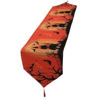 Halloween Table Runners 13 x 71 Inches Table Dresser Scaves with Tassels Seats Polyester Decorative Table Clothes