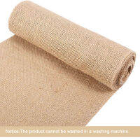 ริบบิ้น Hessian Jute Burlap ธรรมชาติงานฝีมือแบบผ้าปูโต๊ะชนบทเก้าอี้บ้าน30x500cm ปาร์ตี้งานแต่งงาน