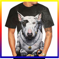 Nakakatawa Bull Terrier การพิมพ์ 3D ฤดูร้อนชายเสื้อคอกลมลำลองแขนสั้นบวกขนาดเสื้อยืดแฟชั่นเสื้อผ้าผู้ชายด้านบน XS-5XL