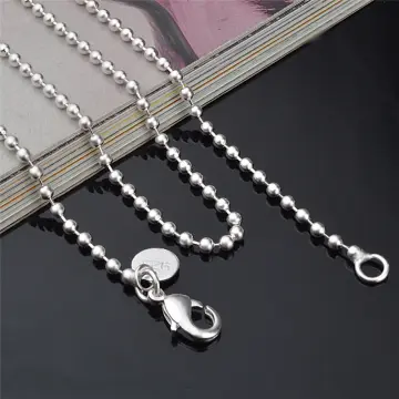 Mens Silver Ball Chain Necklace