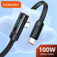 Toocki PD 100W สายเคเบิล Type C USB 90องศากับ USB C Cahrging อย่างรวดเร็วสำหรับ Macbook Xiaomi Huawei OPPO Samsung สายสัญญาณภาพ Huawei