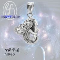 Finejewelthai-จี้ราศี-ราศีกันย์-จี้เพชรสังเคราะห์-จี้เงินแท้-Virgo-Silver-Pendant-P1170cz00