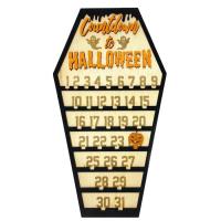 Halloween Countdown Calendar Moveable Coffin Calendar Wooden Ornament Advent Decoration For Halloween Party Favors Gift for Boys and Girls kindly