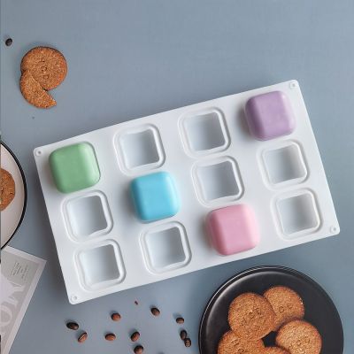 【YF】 3D Square Cube Shape Silicone Mold Mousse Cake Baking Molds For Caramel Candy Dessert Cheesecake Truffle Jelly Brownie Bakeware