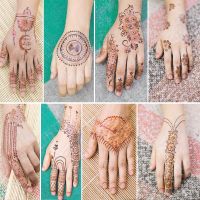 Waterproof Temporary Tattoo Stickers Lace Floral Totem Henna Fake Tattoo Red Brown Long Lasting Body Art Festival Show Makeup