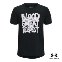 Under Armour UA Boys Project Rock Respect Short Sleeve อันเดอร์ อาร์เมอร์ เสื้อออกกำลังกายสำหรับเด็กผู้ชาย