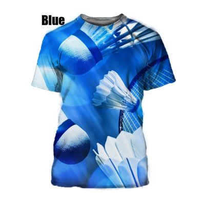 2022 Men/women Cool Funny Round Neck Tops Fashion Shirts Fashion New Sports Badminton 3d Printed T Shirt