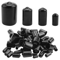 80 Pieces Rubber End Caps Flexible Bolt Covers Screw Caps Thread Protectors in 4 Sizes 1/4 to 3/4 Inch (Black)