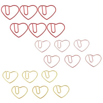 100 Pieces Love Heart Shaped Small Paper Clips Bookmark Clips For Office School Home Metal Paper Clips