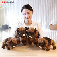 Lzginger ตุ๊กตาผ้ากำมะหยี่กระทิงเทียมกระทิงอเมริกาเหนือของเล่นตุ๊กตาสัตว์ทุ่งหญ้าของขวัญเด็กของตกแต่งบ้าน