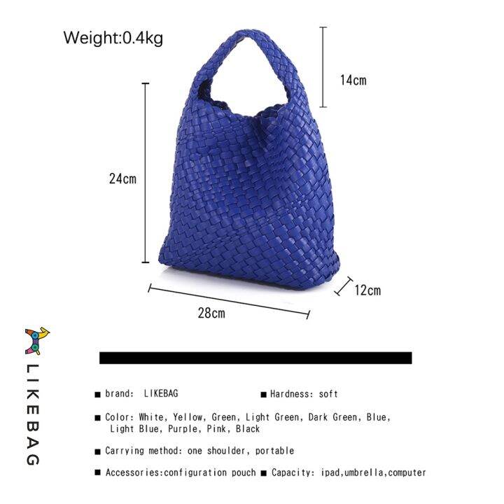 likebag-กระเป๋าถือลําลอง-หนัง-pu-แบบถัก-ขนาดเล็ก-แฟชั่นเรียบง่าย-สําหรับแม่-และเด็ก