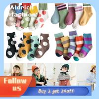 ALDRICH FASHION 5 pairs Toddler Infant Fashion Kids Gifts Striped Dots Soft Winter Warm Cotton Childrens Socks Ankle Sock