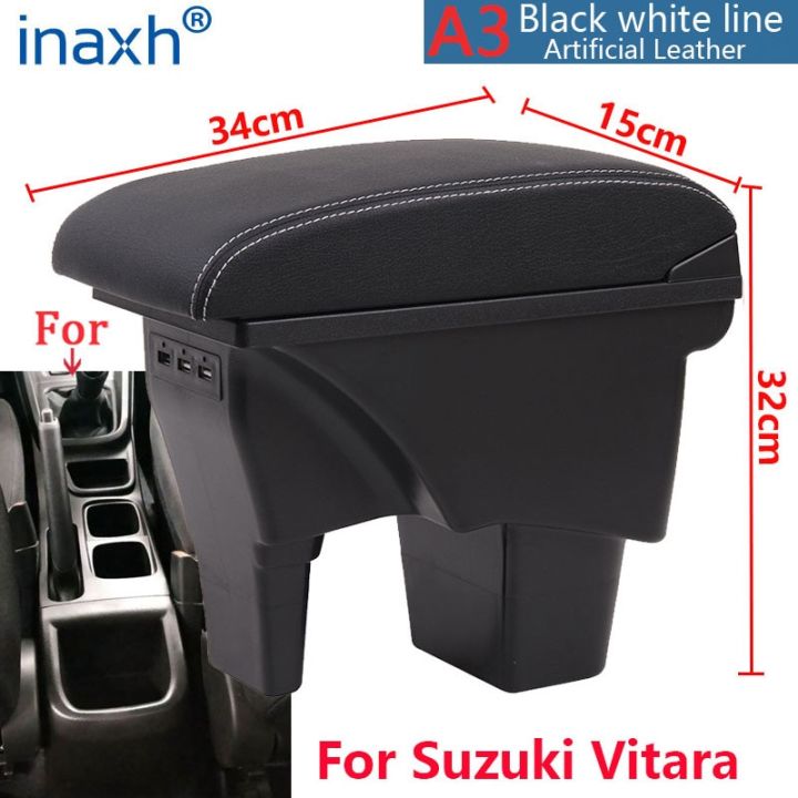 สำหรับ-suzuki-vitara-กล่องเก็บของตรงกลางที่วางแขนอุปกรณ์เสริมรถยนต์ที่พักแขนในรถยนต์ติดตั้งได้ง่ายไฟ-led-usb