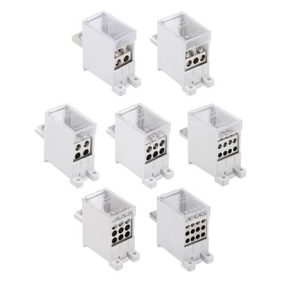 Uxcell 1 In 2/3/4/6/8/9/12 Out DIN Rail Terminal Blocks 250A Max Input Distribution Block for Circuit Breaker Gate Motors