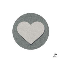 PRAW พรมวงกลม พรมขนสั้น กันลื่น แนบสนิทพื้น ดีไซน์ ROUND HEART GREY ขนาด 75x75 cm