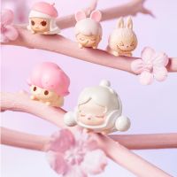 Pop Mart POP BEAN Cherry Blossom Crouching Series Doll Cute Anime Figure Desktop Ornaments Gift Model Doll Toys Real Shot