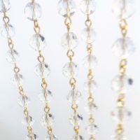 10/50 Meters 10mm Crystal Faceted Ball Beads Chain With Gold Connectors Glass Strand Garlands For Door Decoration