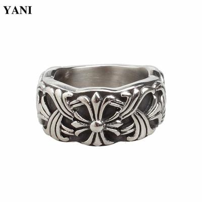 แหวนผู้หญิงเครื่องประดับ YANI ลายไม้กางเขนเหล็กไททาเนียมสุภาพบุรุษ