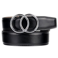 BATOORAP Genuine Leather Man Belt Luxury Brand Formal Silver Metal Buckle Black Waist Strap Male Jeans Ratchet Belts BA-R369