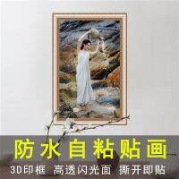 ijg181 Bathroom waterproof wall stickers bathroom murals self-adhesive bathroom stickers new style pottery girl bedside bedroom wall stickers