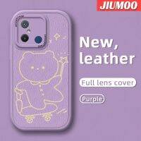 JIUMOO เคสสำหรับ Xiaomi Redmi 12C POCO C55 POCO เคส M5s ลายหมีมีความสุขเคสใส่โทรศัพท์หนังดีไซน์ใหม่ซิลิโคนนิ่มป้องกันการตกเคสปกป้องเลนส์กล้องคลุมทั้งหมดเคสมือถือกันกระแทก