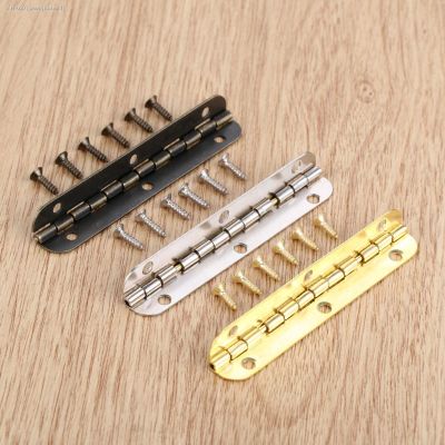 ♈◊♣ 8sets Hinges with screw Rounded Long 6 Holes Silver/Antique bronze/Gold 65x15mm Retro Decor Chest Wood Jewelry Box 90/180 Degree