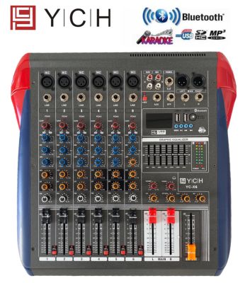 YCH สเตอริโอ มิกเซอร์6ช่องเอ็ฟเฟ็คแท้ Professional 6ช่องBLUETOOTH USB MP3 YCH YC-X6