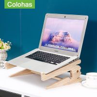 Wood Laptop Stand Cooling Bracket for Macbook Pro Air IPad Support Notebook Stand Detachable Wooden Mount Vertical Laptop Holder Laptop Stands